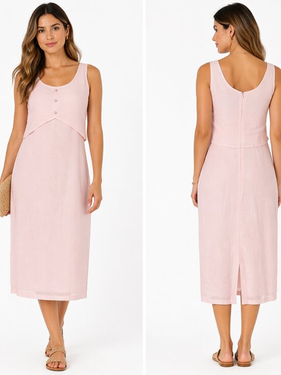 Joseph Ribkoff Dresses & Skirts - Joseph Ribkoff Blush Pink Midi Dress – Y2K Minimalist Slip Style | Size 8